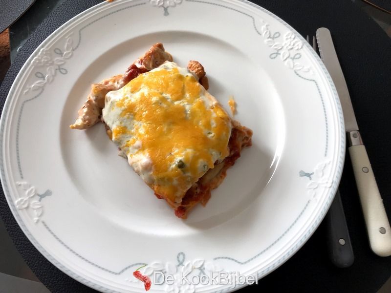 Mexicaanse lasagne met kip