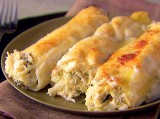 Gevulde canneloni's met garnaaltjes en krab