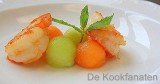 Soepje van meloen met scampi