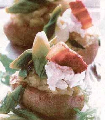 Aardappel met prei en pancetta