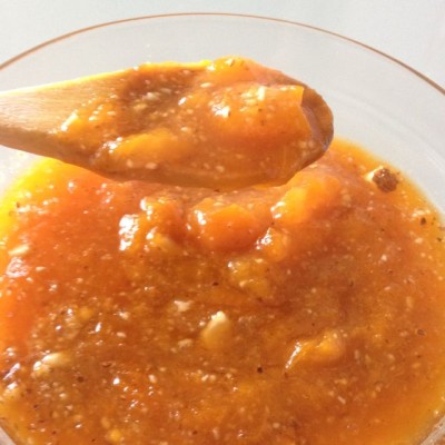 Lamskoteletten, compote van gedroogde abrikozen