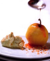 Appeltjes in cider met crumble en mascarponecrème