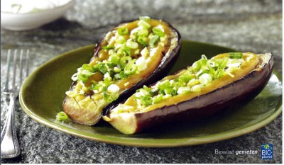 Aubergines met sausje van shiro miso
