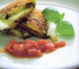  Gebakken aubergine met mozzarella