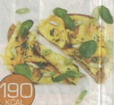 Boterham met omelet en tuinkruiden