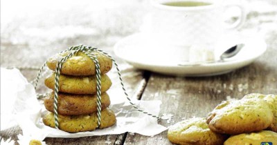Boterkoekjes met Macha en witte chocolade