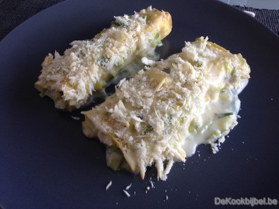 Cannelloni met gehakt en prei-kaassaus