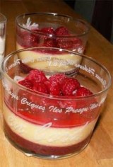 Witte chocolademousse met aardbeien