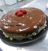 Chocolade biscuit met frambozen