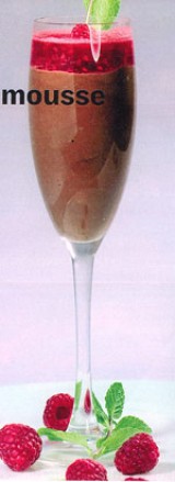 Chocoladelmousse met bier en frambozen