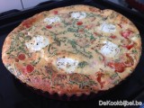 Clafoutis met geitenkaas en zongedroogde tomaten 