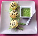 Courgettemuffins met een pittig slaatje