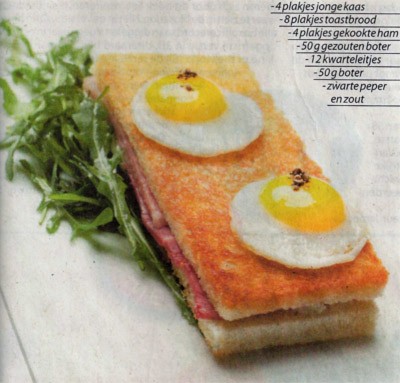 Croque monsieur met ei alla Goossens