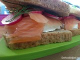 Croque gerookte zalm en geitenkaas