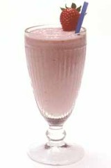 Milkshake van aardbeien op basis van yoghurt