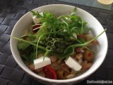 Farfalle met kip, feta en rucola-pesto