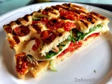 Focaccia met brie, paprika en béarnaise