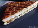 Focaccia met geitenkaas en gegrilde courgette