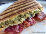 Foccacia Cobourg, Chorizo, Mozzarella en Pesto
