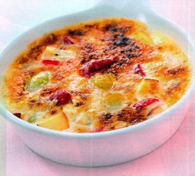 Gegratineerd fruit met verse kaas Gegratineerd fruit met verse kaas