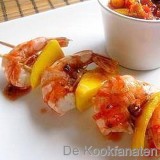 Gamba brochette met mango