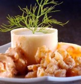 Bavarois van garnaal met zongedroogde tomaat