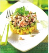 Tartaar van garnalen, avocado en ananas