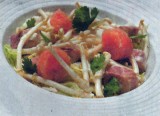 Hopscheuten met langoustines en gerookte paling