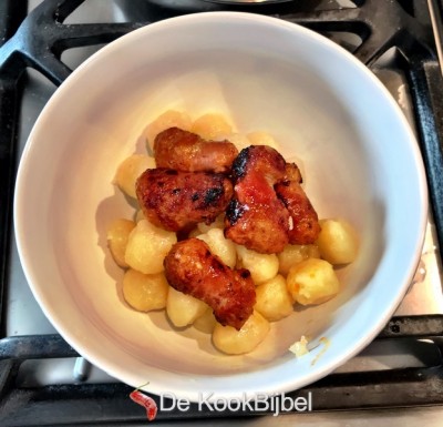 Gnocchi met merguez en tomatensaus