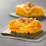 Gratin van pompoen en zoete aardappel