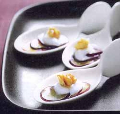 Carpaccio van Leopoldsdruiven met verse geitenkaas