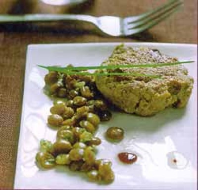 Lamsburger met linzen
