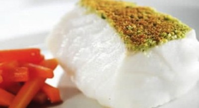 Geroosterde kabeljauwhaasje met verse kruidencrumble