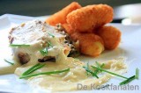 Kalfsgebraad “Prins Orloff” met aardappelkroketten