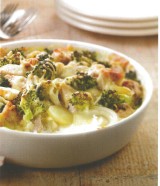 Aardappelgratin met kip en broccoli