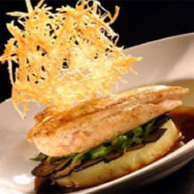 Kipfilet met gestampte aardappel, truffel en rucola Kipfilet met gestampte aardappel, truffel en rucola