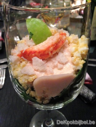 Krabcocktail met appel-seldersalsa en cocktaildressing