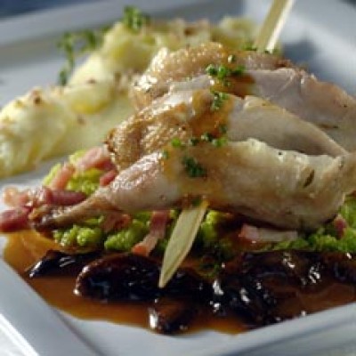 Brochette van kwarteltjes met Rodenbach