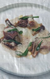 Ragout met asperges, morieljes en lamsschouder
