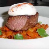 Lamsvlees met aubergine, tomaat en Rodenbachroom