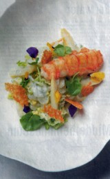 Salade met asperges en langoustines