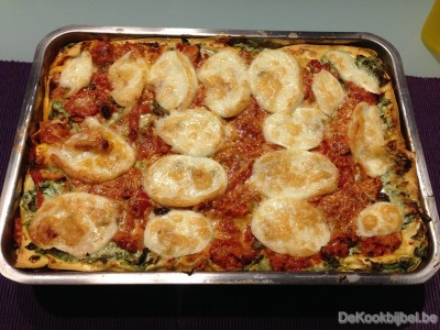 Lasagne met tonijn, paprika en olijven