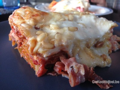 Lasagne met ricotta en prosciutto di Parma