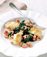 Lauwe salade van lamsoor, zeekraal, lotte en grijze garnalen