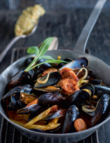 Pittige mosselen met venkelpuree