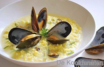 Soep met mosseltjes en saffraan