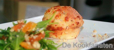 Muffins met bacon en gruyère Muffins met bacon en gruyère
