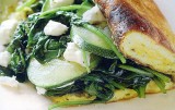 Omelet met spinazie, courgettes en geitenkaas