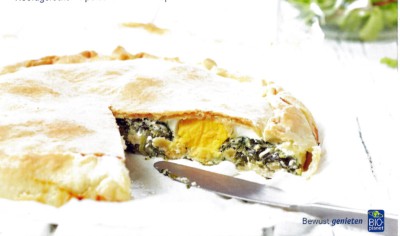 Paastaart met spinazie, ricotta en ei