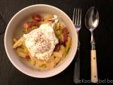Pasta carbonara met prei